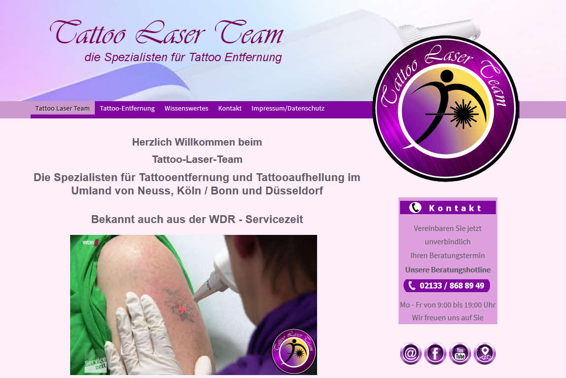 Tattooentfernung mit Laser im Kreis Köln, Düsseldorf, Bonn, Dormagen